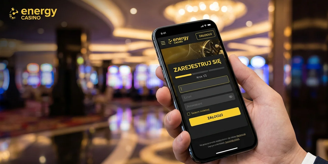 Energy casino rejestracja — formularz w wersji mobilnej z polami danych osobowych
